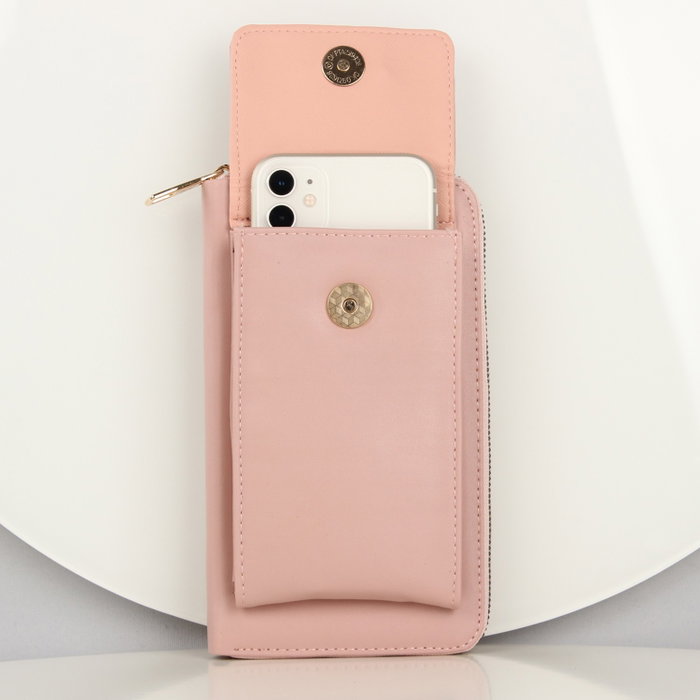 Zoozie Bags Bolsa de Teléfono de Cuero Crossbody Powder